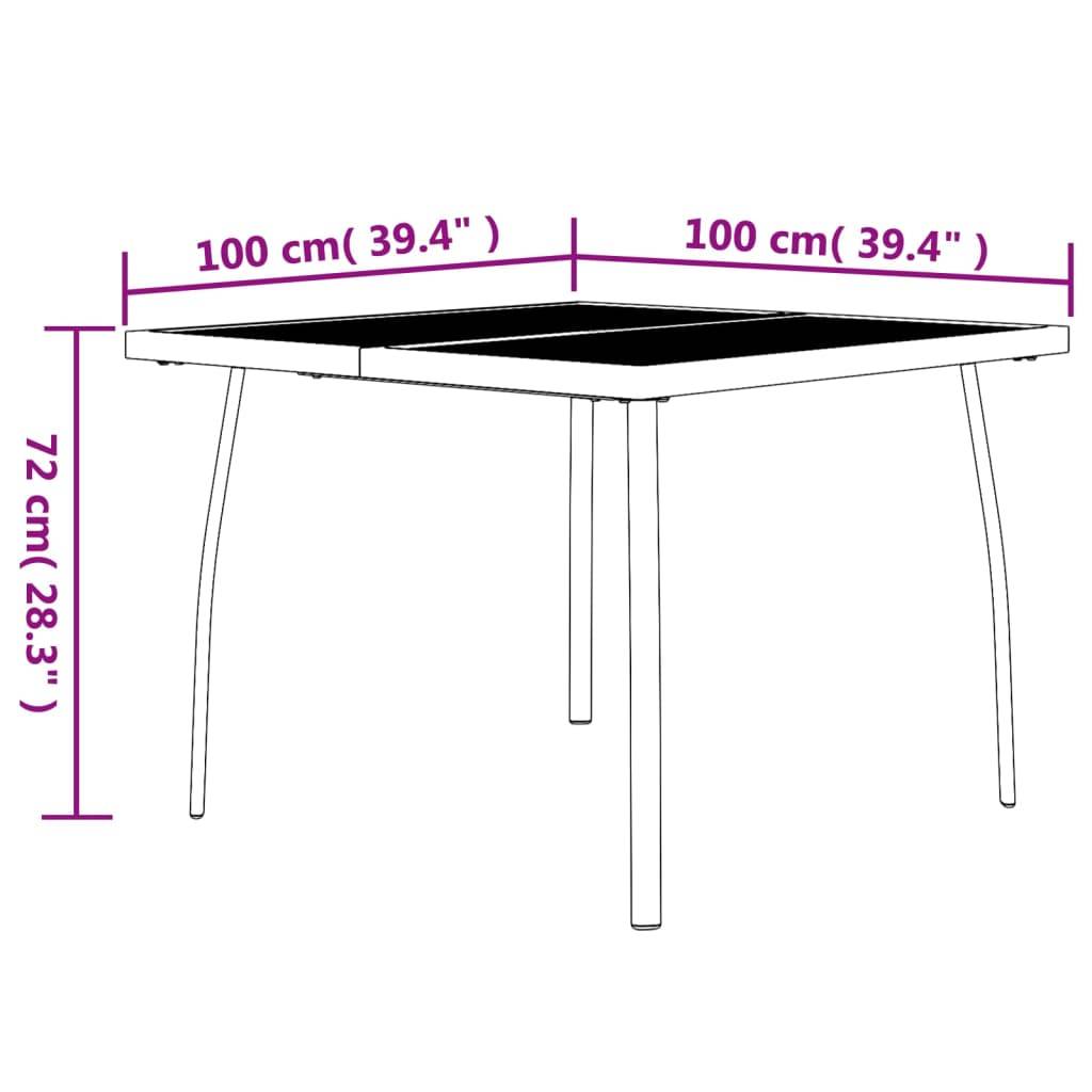 PANGIVO - Table de Jardin Anthracite 100 x 100 x 72 cm Treillis d'Acier - PANGIVO - Image 6