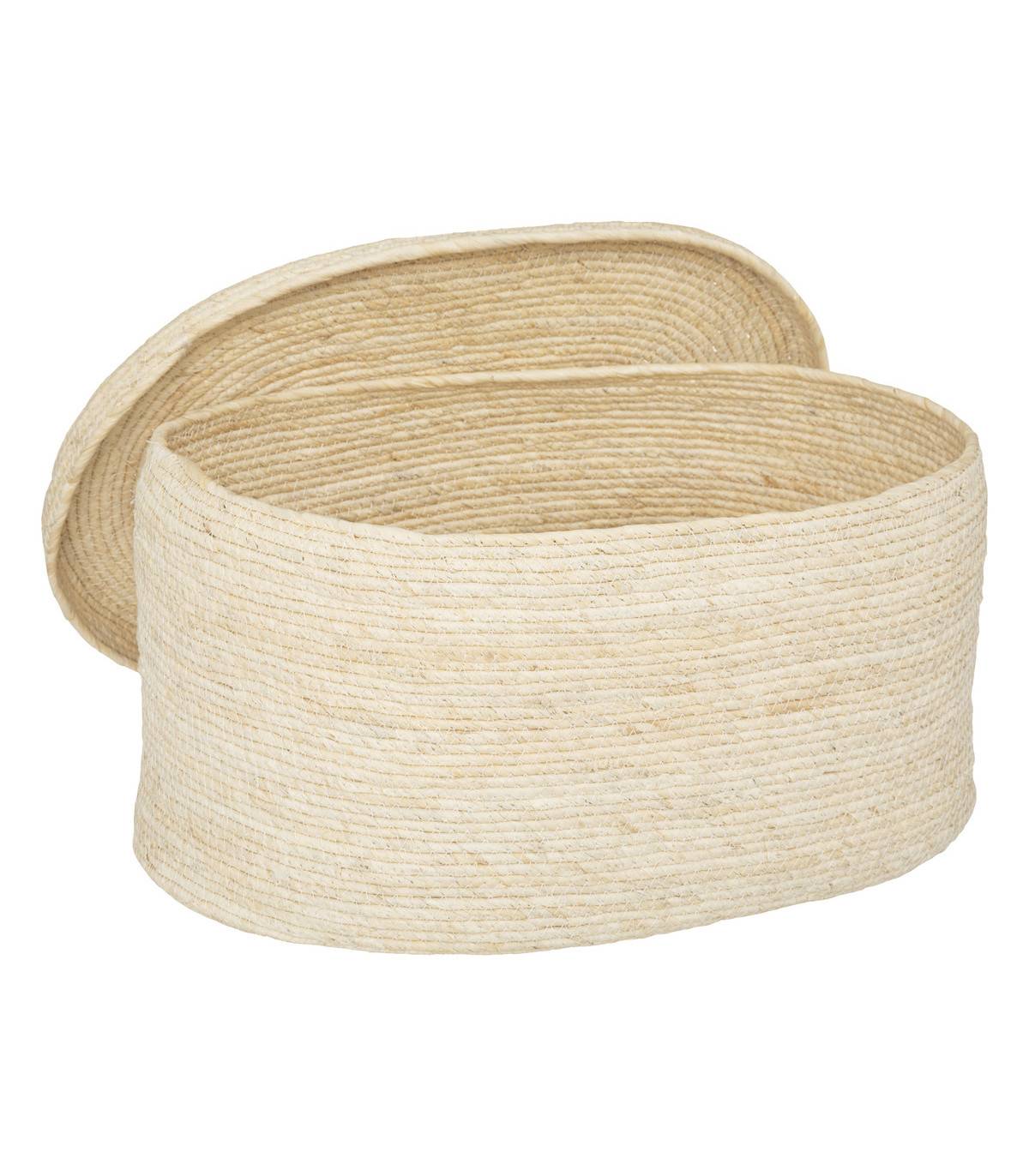 Lot de 2 Paniers de rangement tressés Beige - Imagen 3