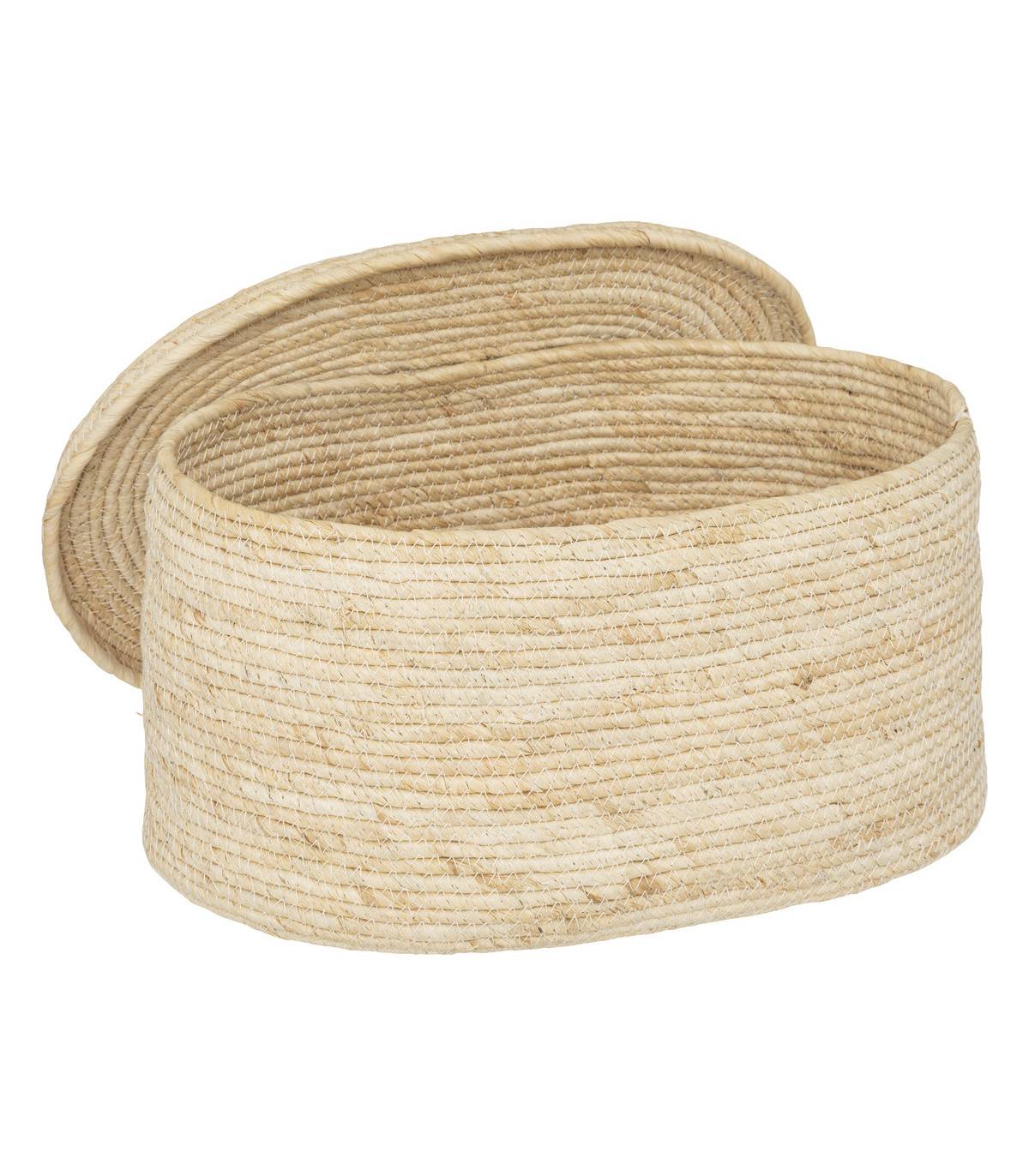 Lot de 2 Paniers de rangement tressés Beige - Imagen 4
