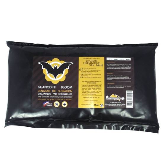 Engrais GUANODIFF Bloom - sachet de 20 kilos - Guano Diffusion