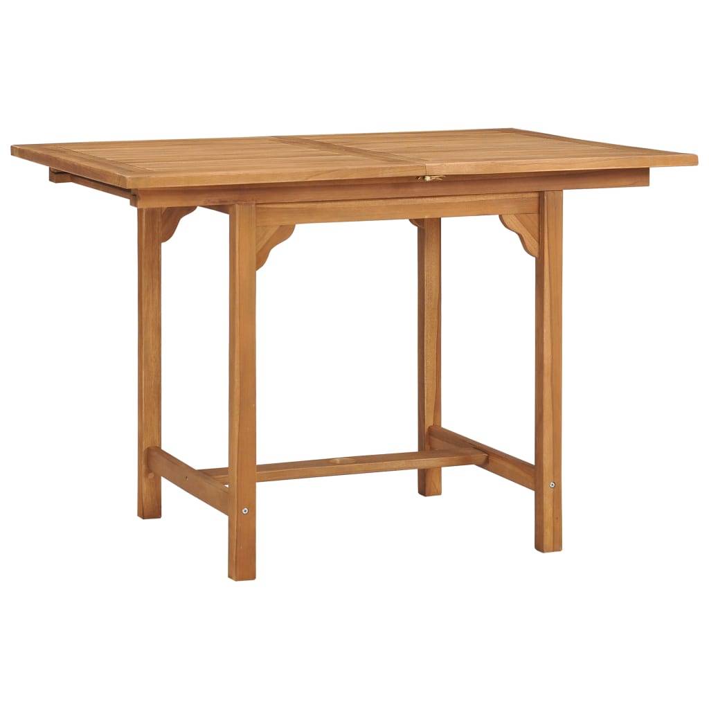 Table extensible de jardin Teck solide 110-160 x 80 x 75 cm - PANGIVO - Image 3