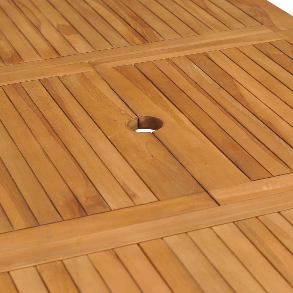 Table extensible de jardin Teck solide 110-160 x 80 x 75 cm - PANGIVO - Image 8