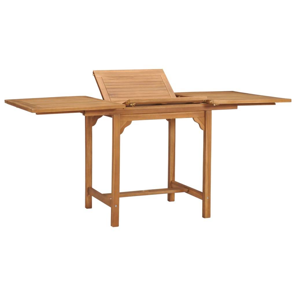 Table extensible de jardin Teck solide 110-160 x 80 x 75 cm - PANGIVO