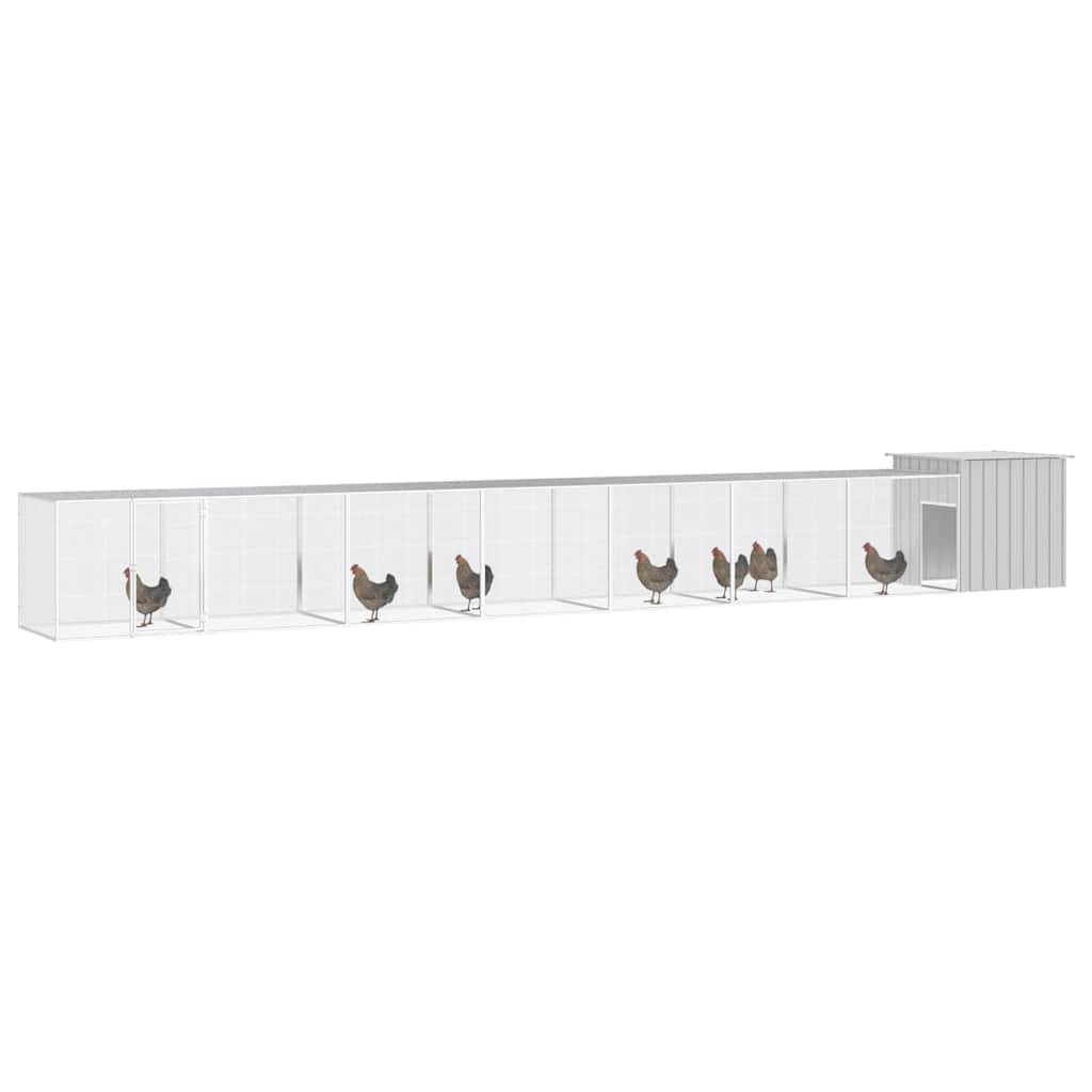 Vidaxl - Cage pour poules Gris 700x91x100 cm Acier galvanisé vidaXL 3106464 - Imagen 2