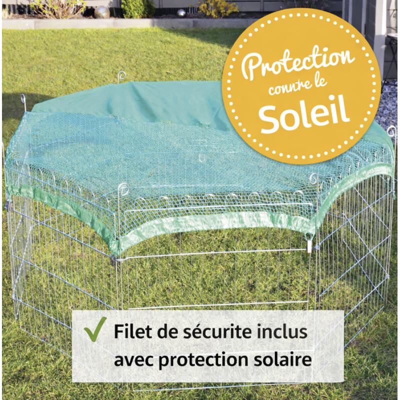 Parc Enclos Extérieur grillage en métal pour lapin, poule,cochon d'inde Taille S Maison été 2528 - Image 3