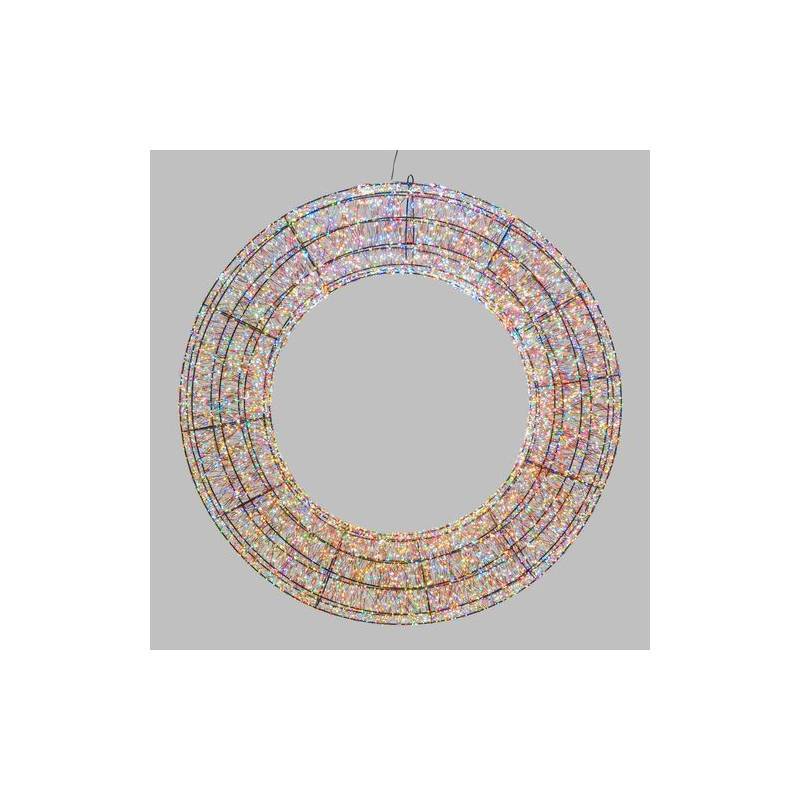 Lotti - Couronne Lumineuse géante 15000 leds multicolores scintillantes structure métal marron Lotti - Imagen 7