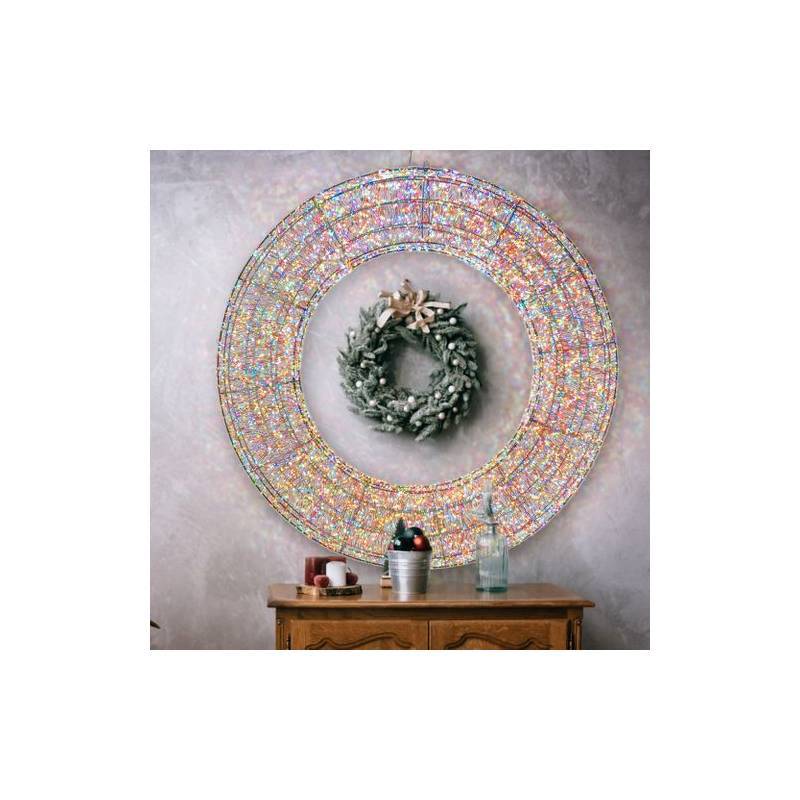 Lotti - Couronne Lumineuse géante 15000 leds multicolores scintillantes structure métal marron Lotti - Imagen 4
