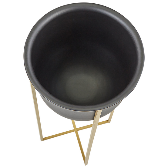 Cache-pot d'intérieur Métal Noir THUJA - Beliani - Image 6