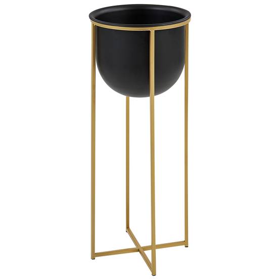Cache-pot d'intérieur Métal Noir THUJA - Beliani - Image 3