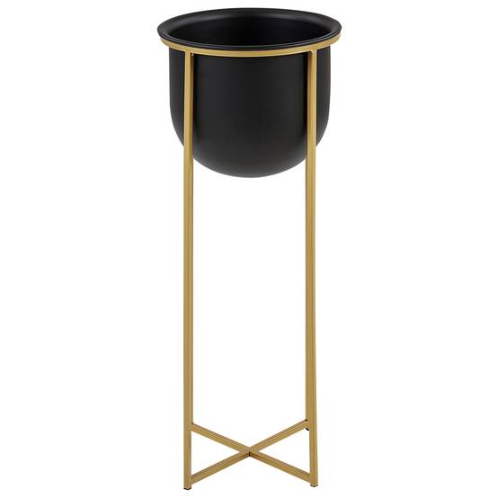 Cache-pot d'intérieur Métal Noir THUJA - Beliani - Image 4