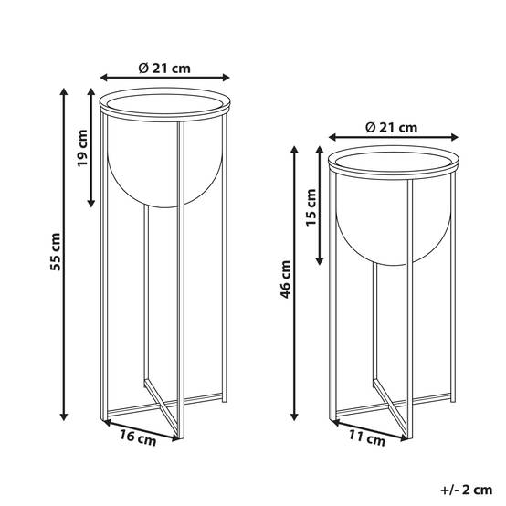 Cache-pot d'intérieur Métal Noir THUJA - Beliani - Image 2