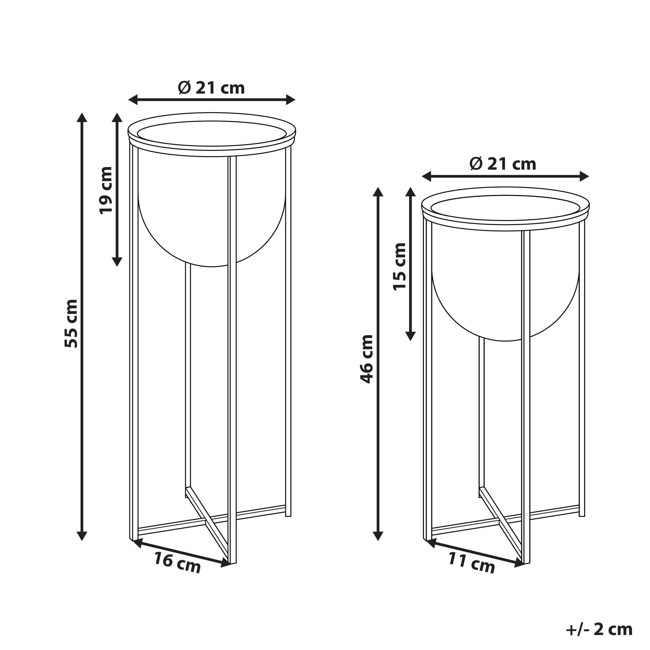 Cache-pot d'intérieur Métal Noir THUJA - Beliani - Image 2