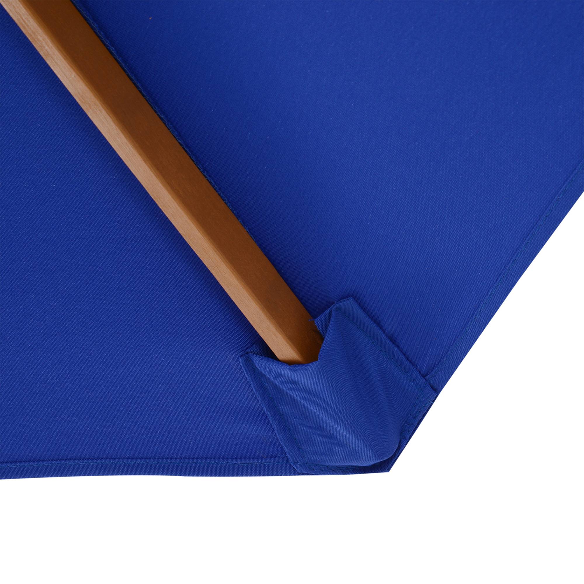 Parasol de jardin droit en bois et bambou pour terrasse extérieur anti UV 300cm bleu - ComfortXL Outdoor Living - Image 7