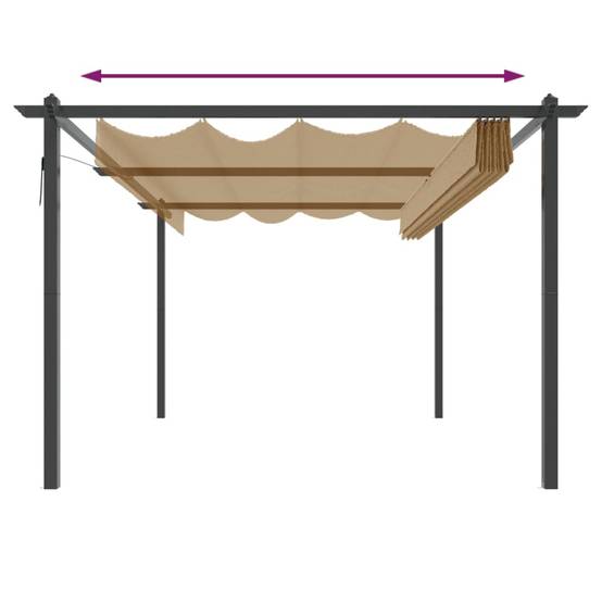 ComfortXL - Pergola Acier avec Toit Ouvrant Rétractable Abri de Jardin Moderne Taupe 4x3 m – ComfortXL Outdoor Living - Image 5