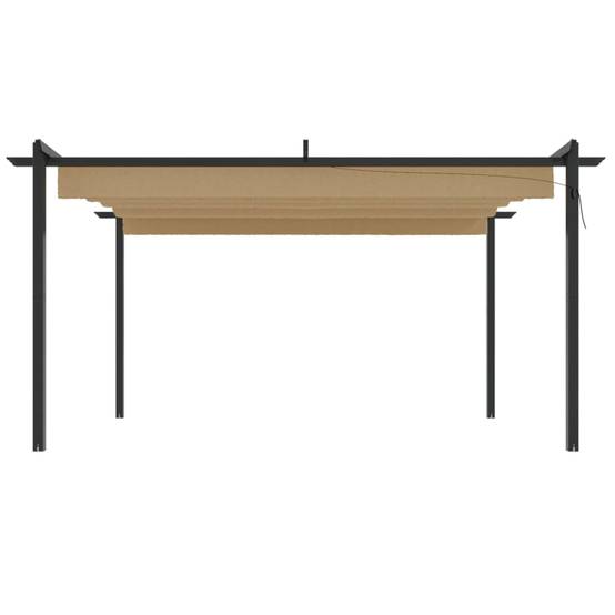ComfortXL - Pergola Acier avec Toit Ouvrant Rétractable Abri de Jardin Moderne Taupe 4x3 m – ComfortXL Outdoor Living - Image 4