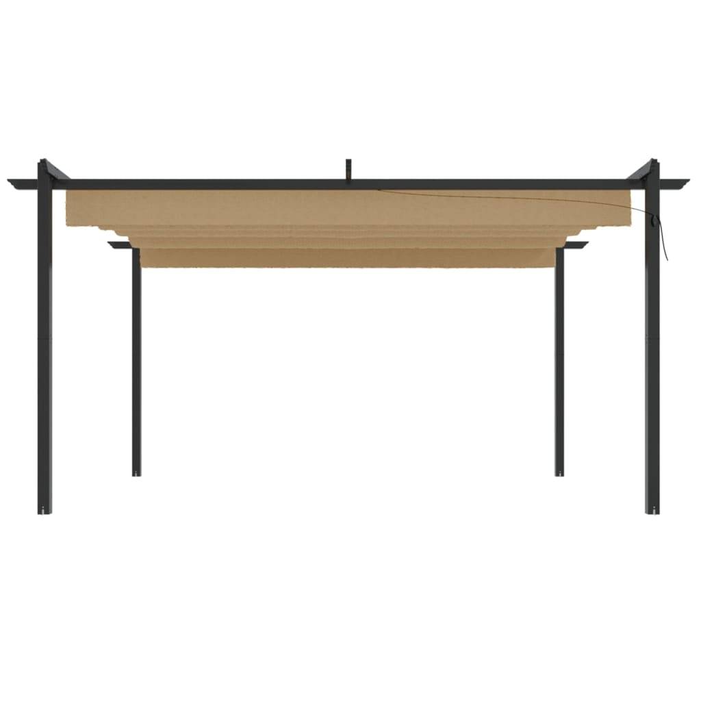 ComfortXL - Pergola Acier avec Toit Ouvrant Rétractable Abri de Jardin Moderne Taupe 4x3 m – ComfortXL Outdoor Living - Image 4