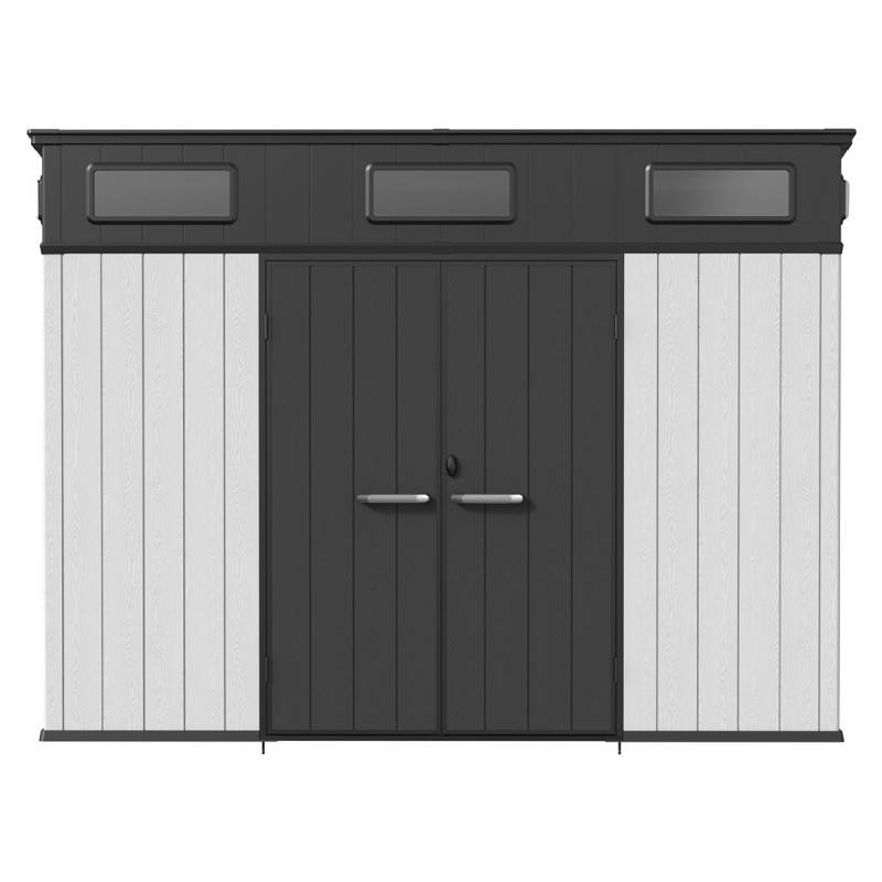 Jobu - Abri de jardin 6m² en polypropylène gris avec plancher et toit incliné Jôbu Docker - Image 6