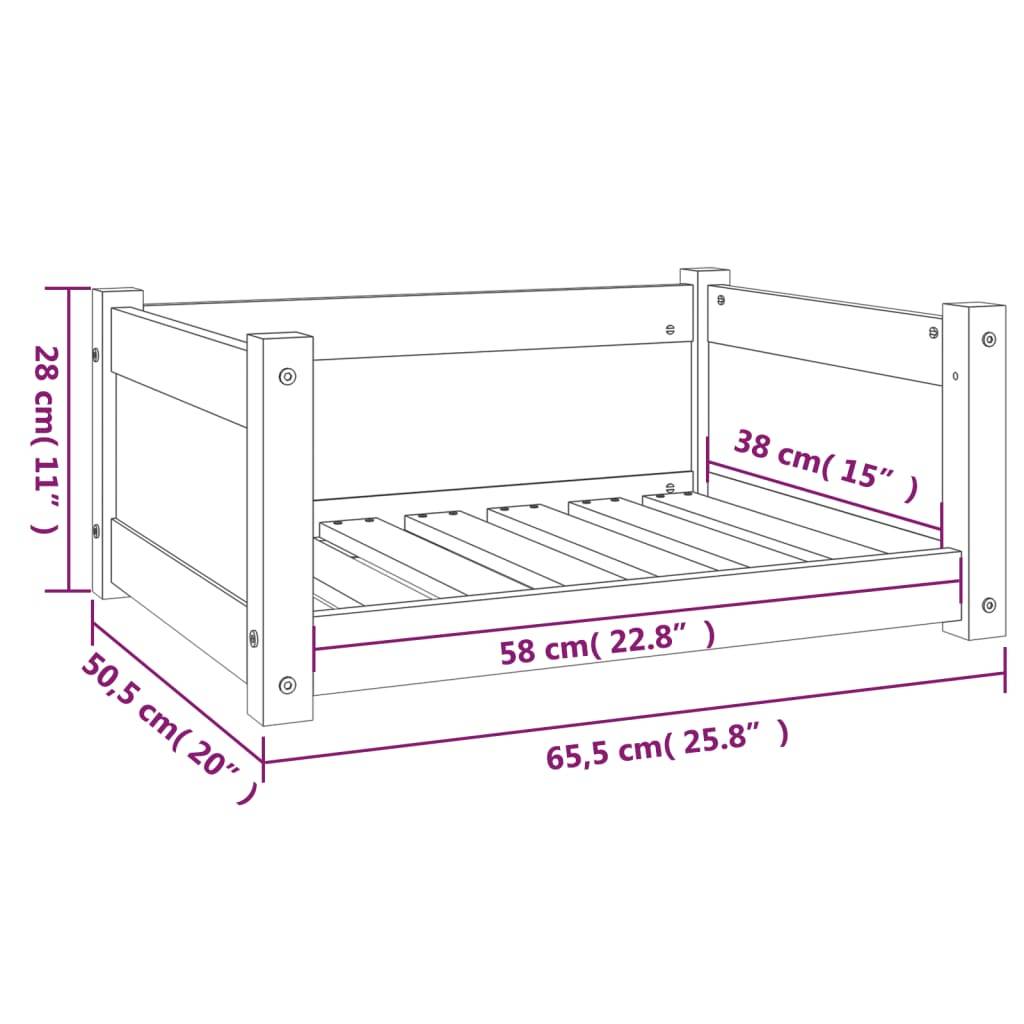 Vidaxl - Lit pour chien Marron miel 65,5x50,5x28 cm Bois de pin solide vidaXL 821450 - Imagen 3