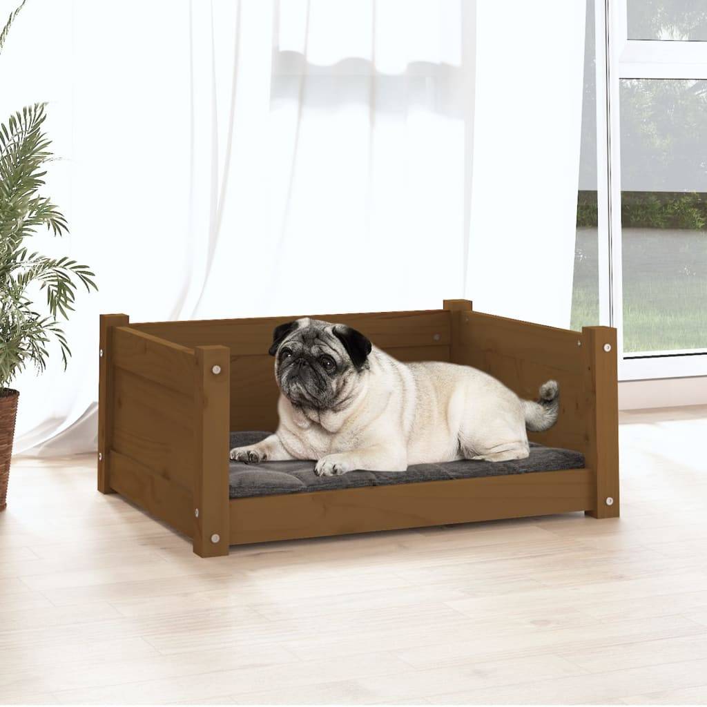 Vidaxl - Lit pour chien Marron miel 65,5x50,5x28 cm Bois de pin solide vidaXL 821450 - Imagen 4