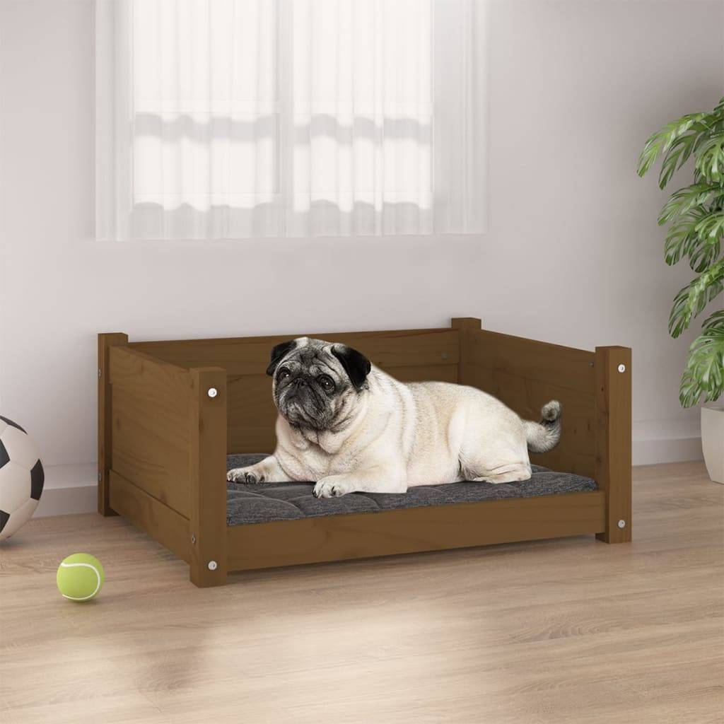 Vidaxl - Lit pour chien Marron miel 65,5x50,5x28 cm Bois de pin solide vidaXL 821450 - Imagen 1