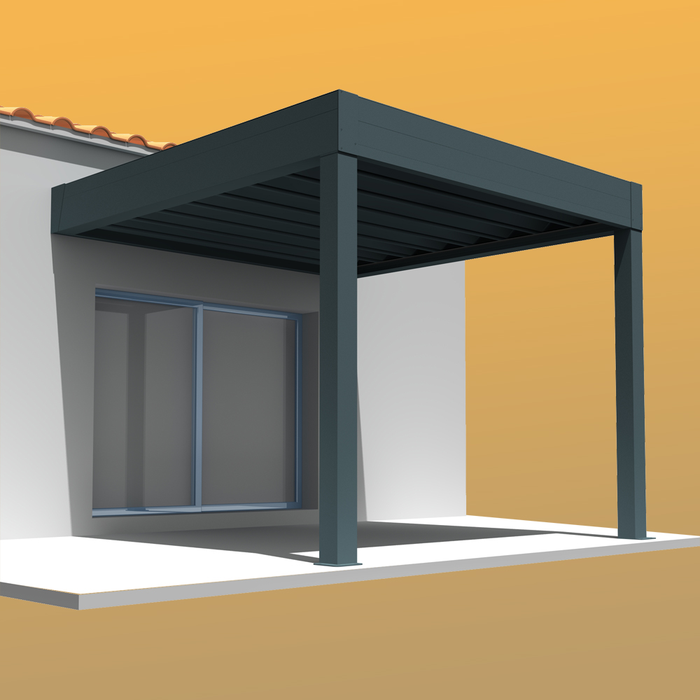 Intersun - Pergola rétractable HYLIA 5,00x5,213 M Motorisé à Télécommande (Gris Anthracite) - INTERSUN - Imagen 1