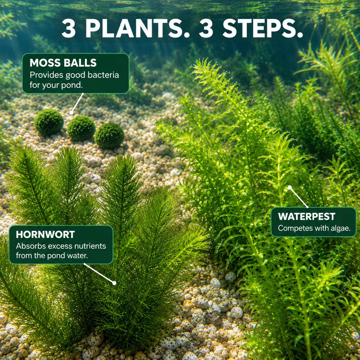 Kit plantes oxygénantes bassin 100-1.000 L - contre algues et eau verte - Image 3