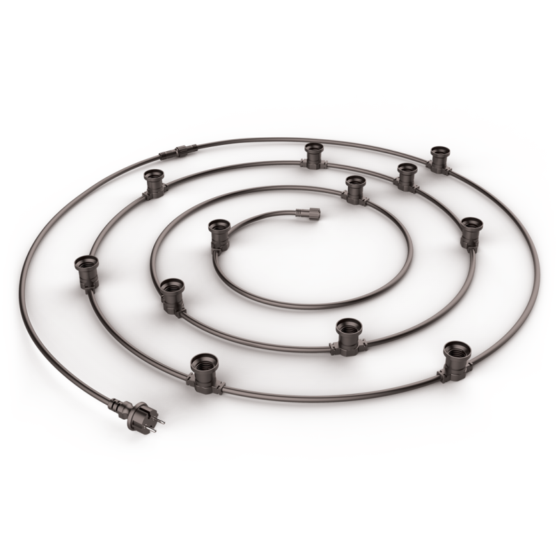 Xanlite - Guirlande LED 10M extensible, 10 douilles, compatible ampoules E27 (non incluses) - GRL10230VB - Image 1