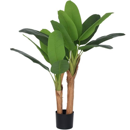 Plante artificielle intérieure 120 cm bananier en pot décoration pour maison, bureau, salon, chambre - Image 1