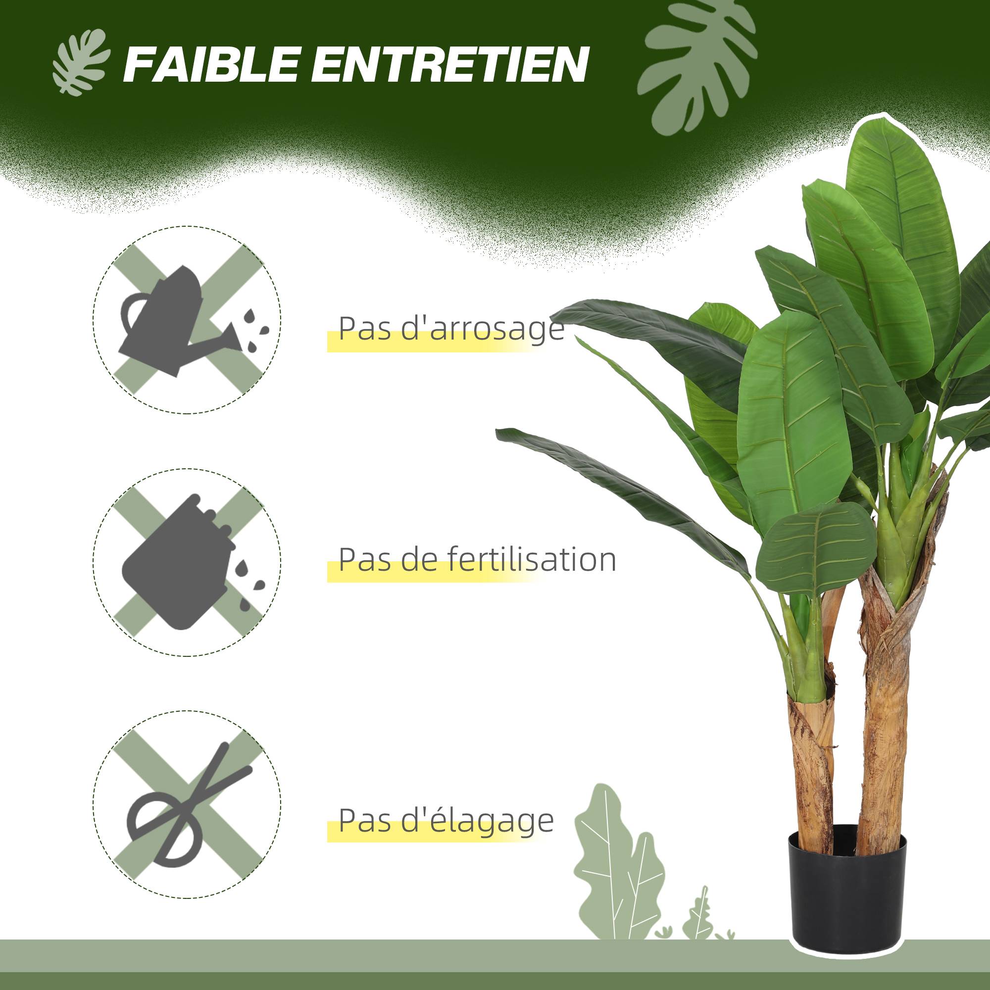 Plante artificielle intérieure 120 cm bananier en pot décoration pour maison, bureau, salon, chambre - Image 8