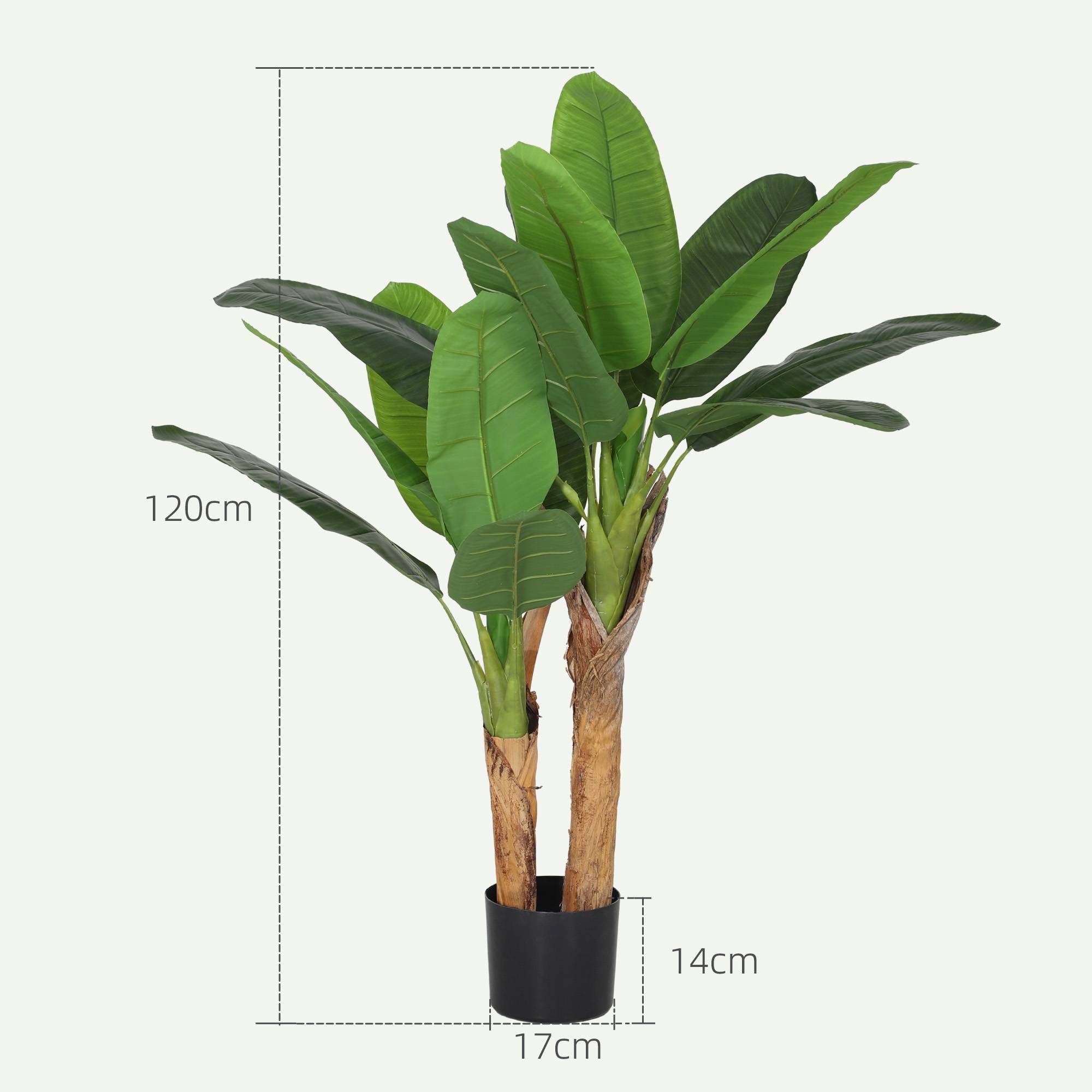 Plante artificielle intérieure 120 cm bananier en pot décoration pour maison, bureau, salon, chambre - Image 5