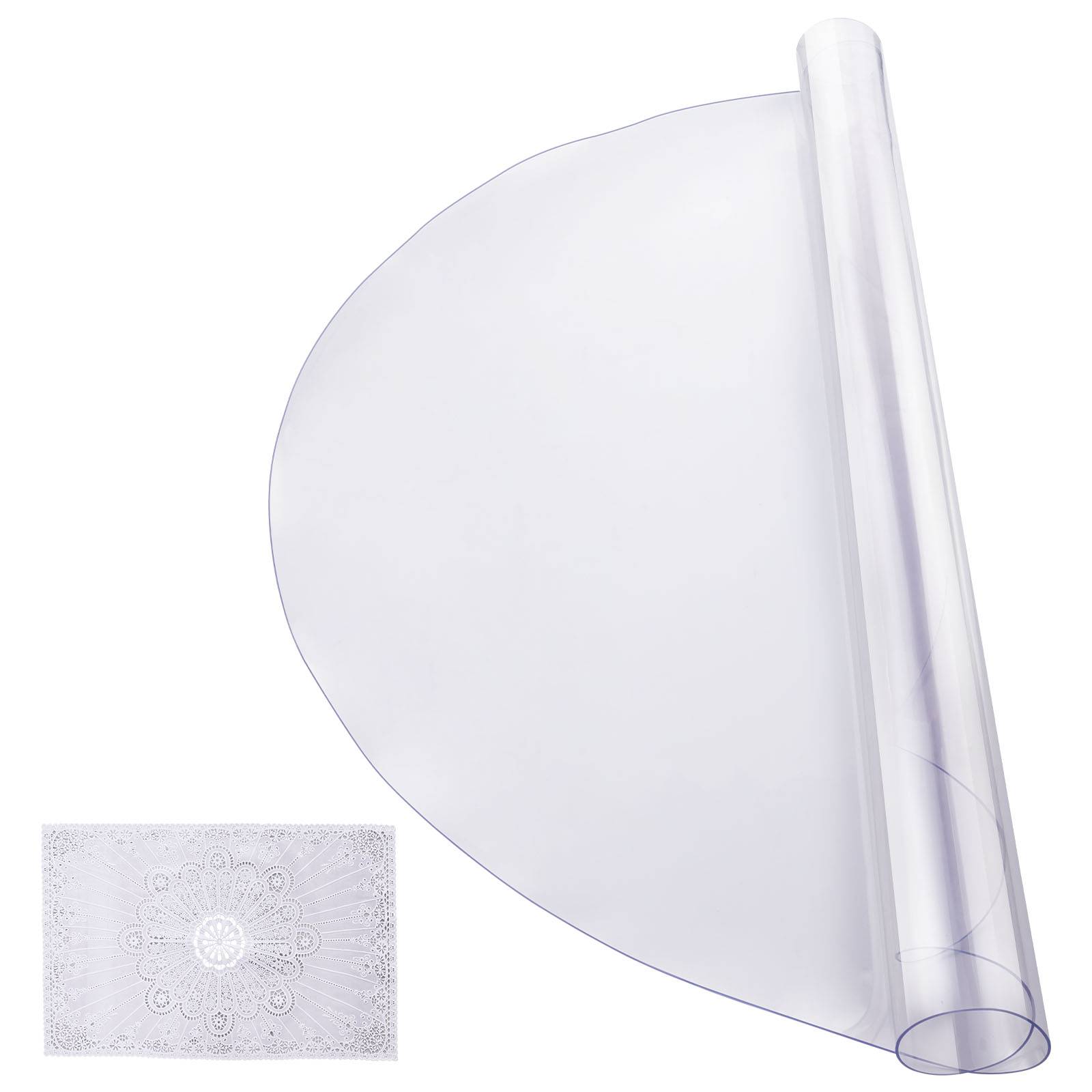 VEVOR Protection table PVC transparent, 48x48", 2.0mm, ronde, imperméable, bureau, salle à manger. - Image 9