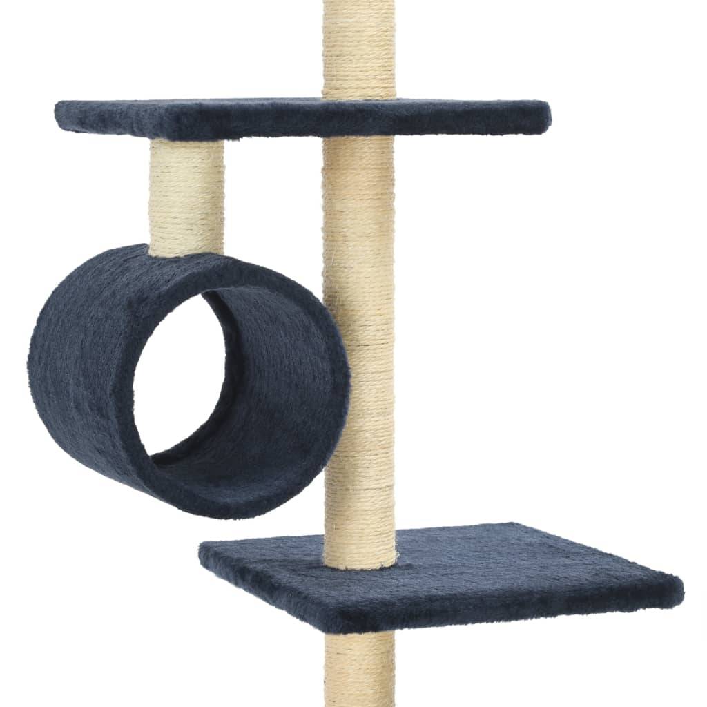 Arbre à Chat Géant Sisal Jeu Bleu 260cm pour Grand Chat Luxe Multi-niveaux - ComfortXL Outdoor Living - Image 5