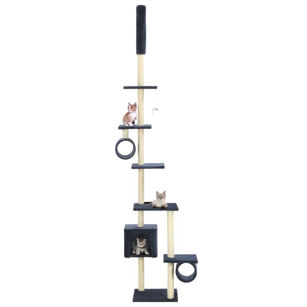 Arbre à Chat Géant Sisal Jeu Bleu 260cm pour Grand Chat Luxe Multi-niveaux - ComfortXL Outdoor Living - Image 1