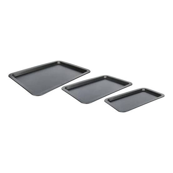 Lot de 3 Plaques de Cuisson "Steel" 48cm Gris - Image 1