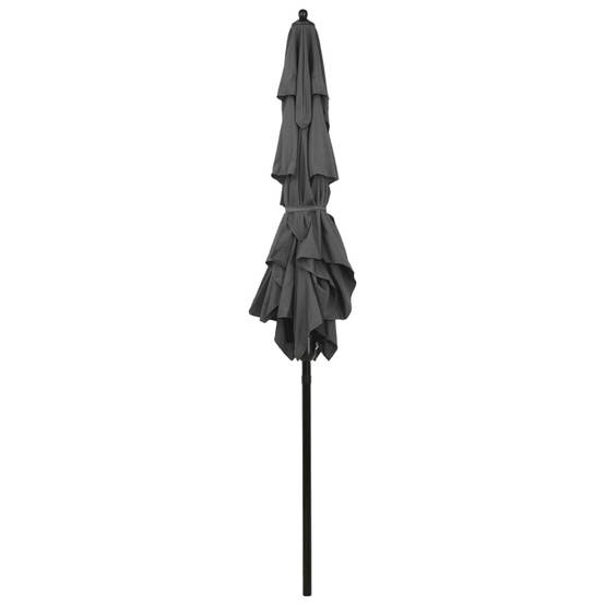 Helloshop26 - Parasol à 3 niveaux avec mât en aluminium 2 x 2 m anthracite - Imagen 4