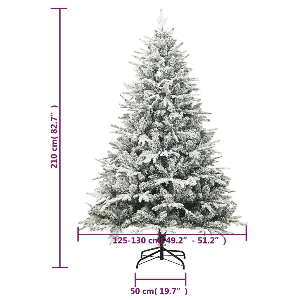 Vidaxl - Sapin de Noël artificiel à flocons de neige Vert 210 cm PVC/PE vidaXL 328495 - Image 3