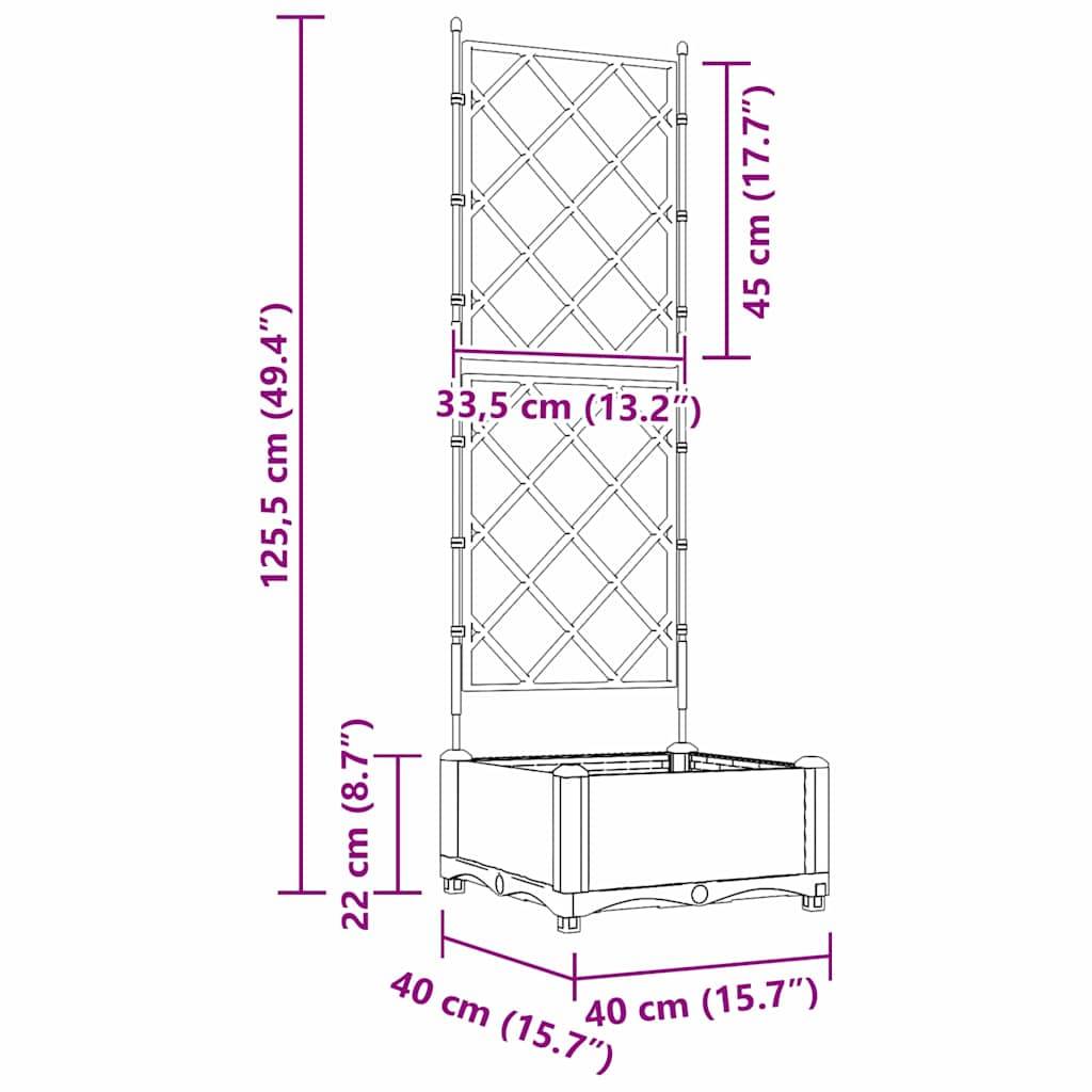 Cache-pot | Bac à fleurs de jardin Noir 40 x 40 x 125,5 cm Acier - Image 8