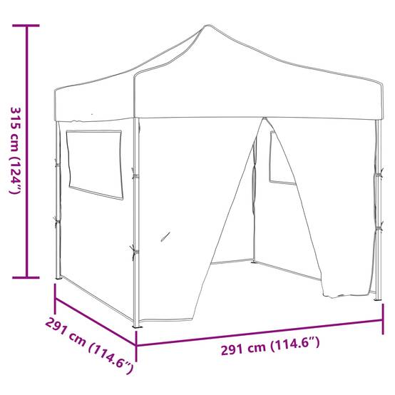 ComfortXL - Tente de réception tissu Oxford jardin terrasse pop-up imperméable 291x291cm bleu - ComfortXL Outdoor Living - Image 10