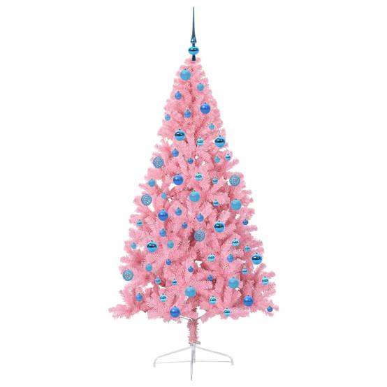 Vidaxl - Sapin de Noël artificiel pré-éclairé Rose 180 cm PVC vidaXL 3397083 - Image 5