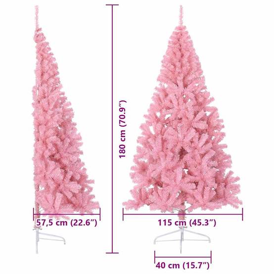 Vidaxl - Sapin de Noël artificiel pré-éclairé Rose 180 cm PVC vidaXL 3397083 - Image 3