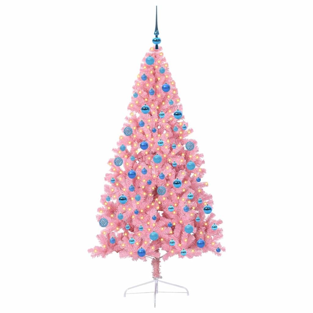 Vidaxl - Sapin de Noël artificiel pré-éclairé Rose 180 cm PVC vidaXL 3397083 - Image 4
