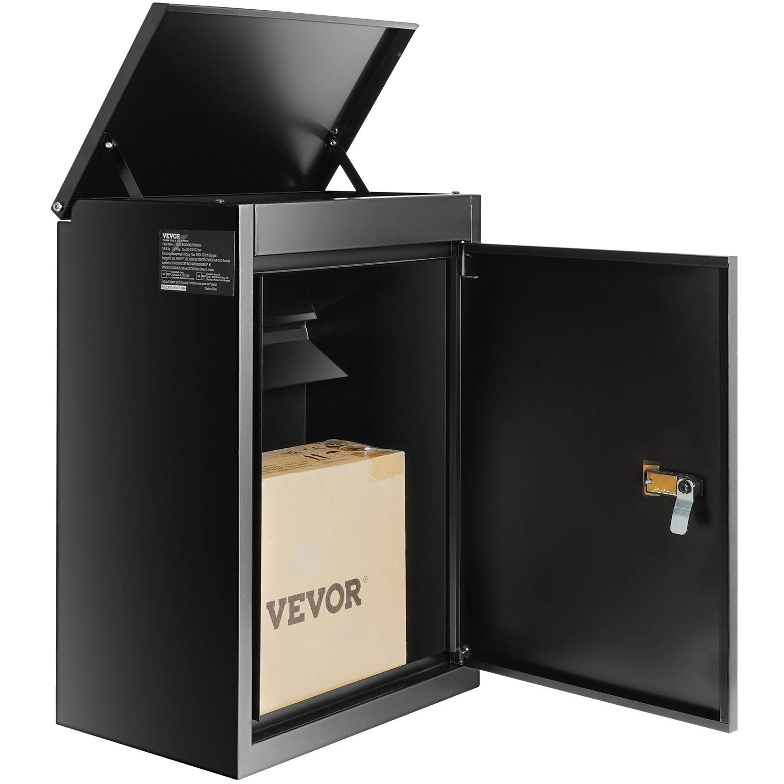 VEVOR Boîte à colis 39x27x52.2cm acier galvanisé verrouillable à code, étanche IPX3, pour maison extérieur. - Image 1