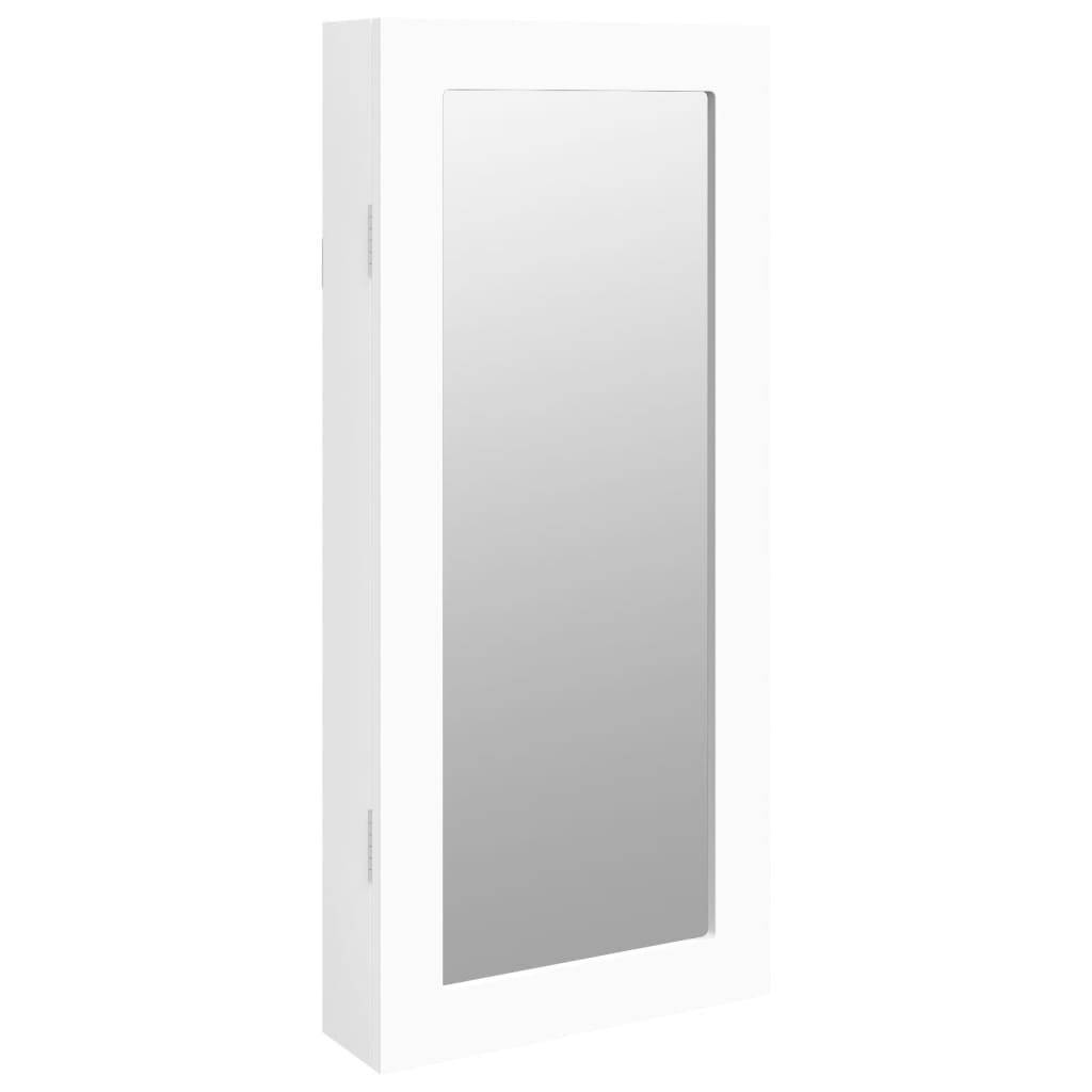 Maison Chic - Miroir Murale avec rangement - Armoire à bijoux avec miroir blanc 30x8,5x67 cm PC155 - Image 1