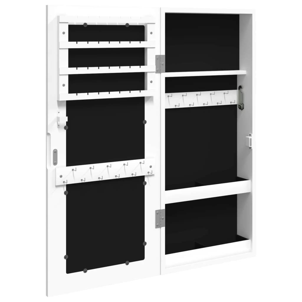 Maison Chic - Miroir Murale avec rangement - Armoire à bijoux avec miroir blanc 30x8,5x67 cm PC155 - Image 5