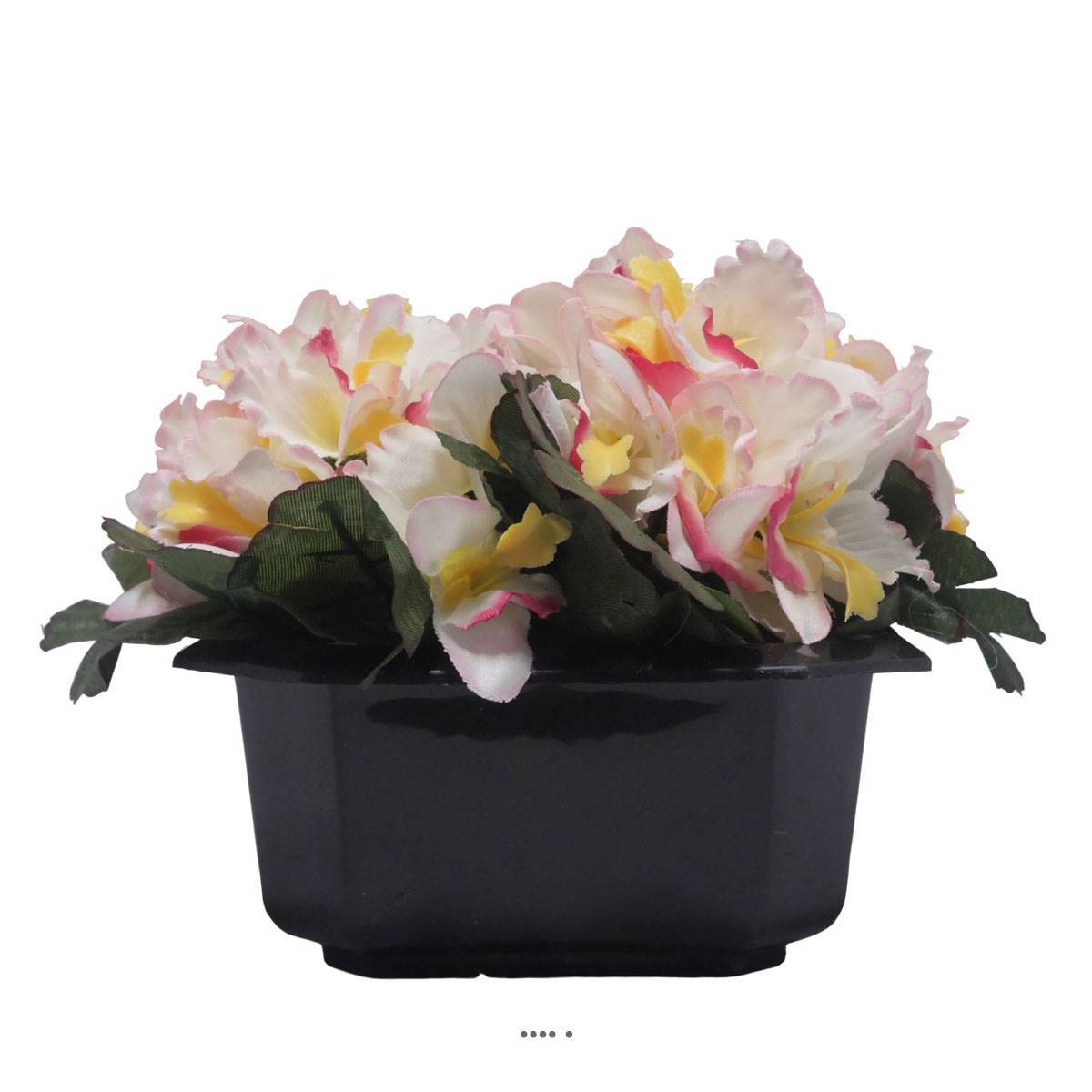 Artificielles - Bac carré fleurs artificielles Orchidée Rose-crème pour la Toussaint - couleur: Rose-crème 705 - Imagen 1