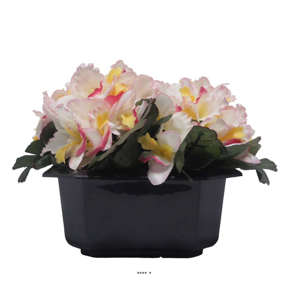 Artificielles - Bac carré fleurs artificielles Orchidée Rose-crème pour la Toussaint - couleur: Rose-crème 705 - Imagen 2