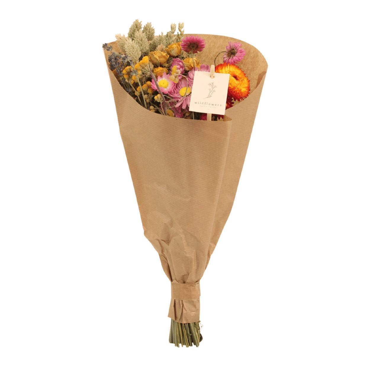 Bouquet de fleurs séchées des champs multicolore - lot de 12 - ↕35cm