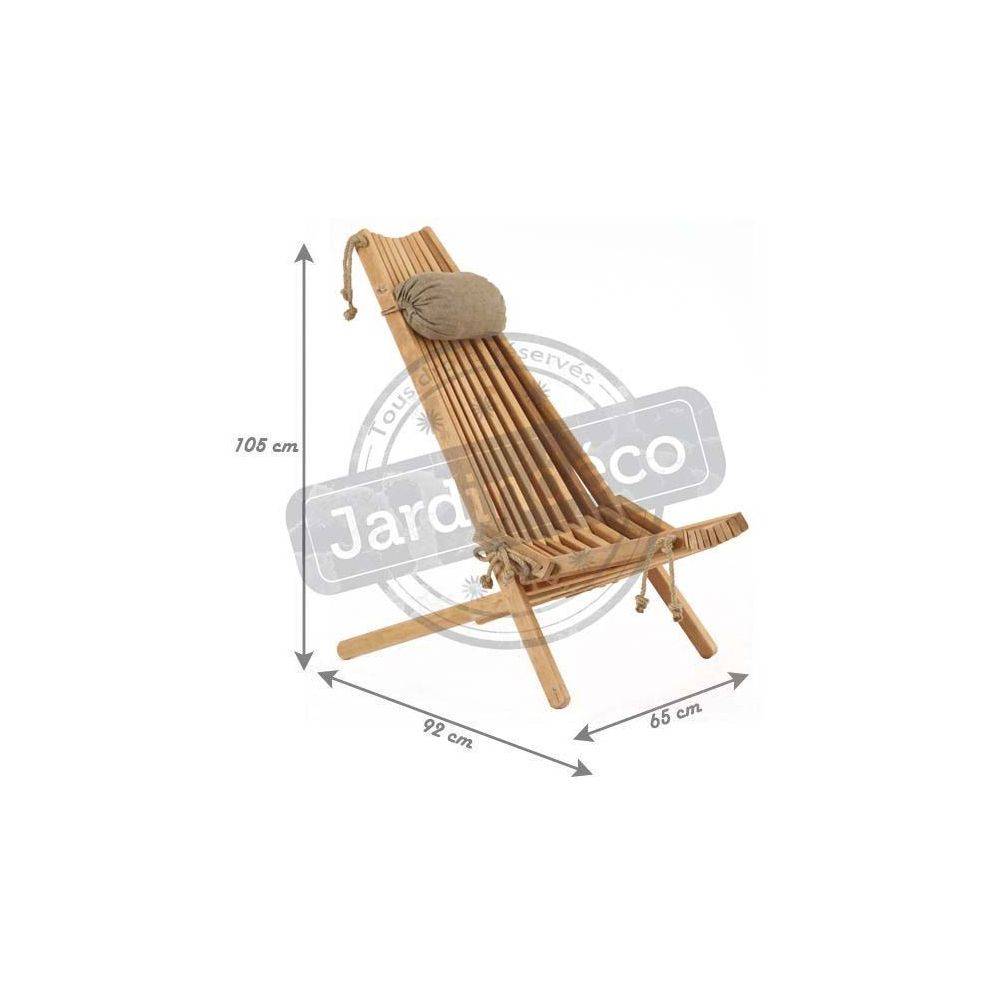 Ecofurn - Chilienne en bois EcoChair avec coussin (Lot de 2) Bois d'aulne - Imagen 3