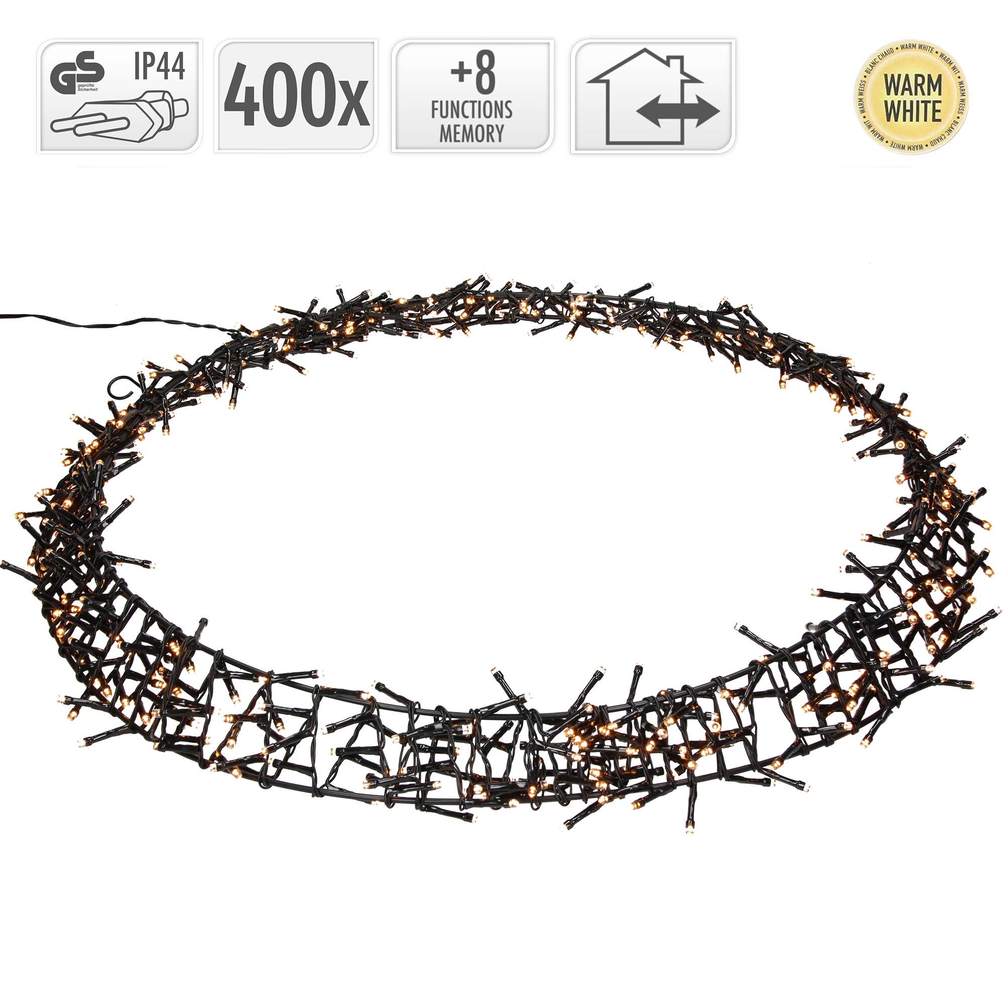 Ecd-Germany - Couronne de lumière 400 LEDs couronne lumineuse porte/fenêtre décoration de Noël - Imagen 4