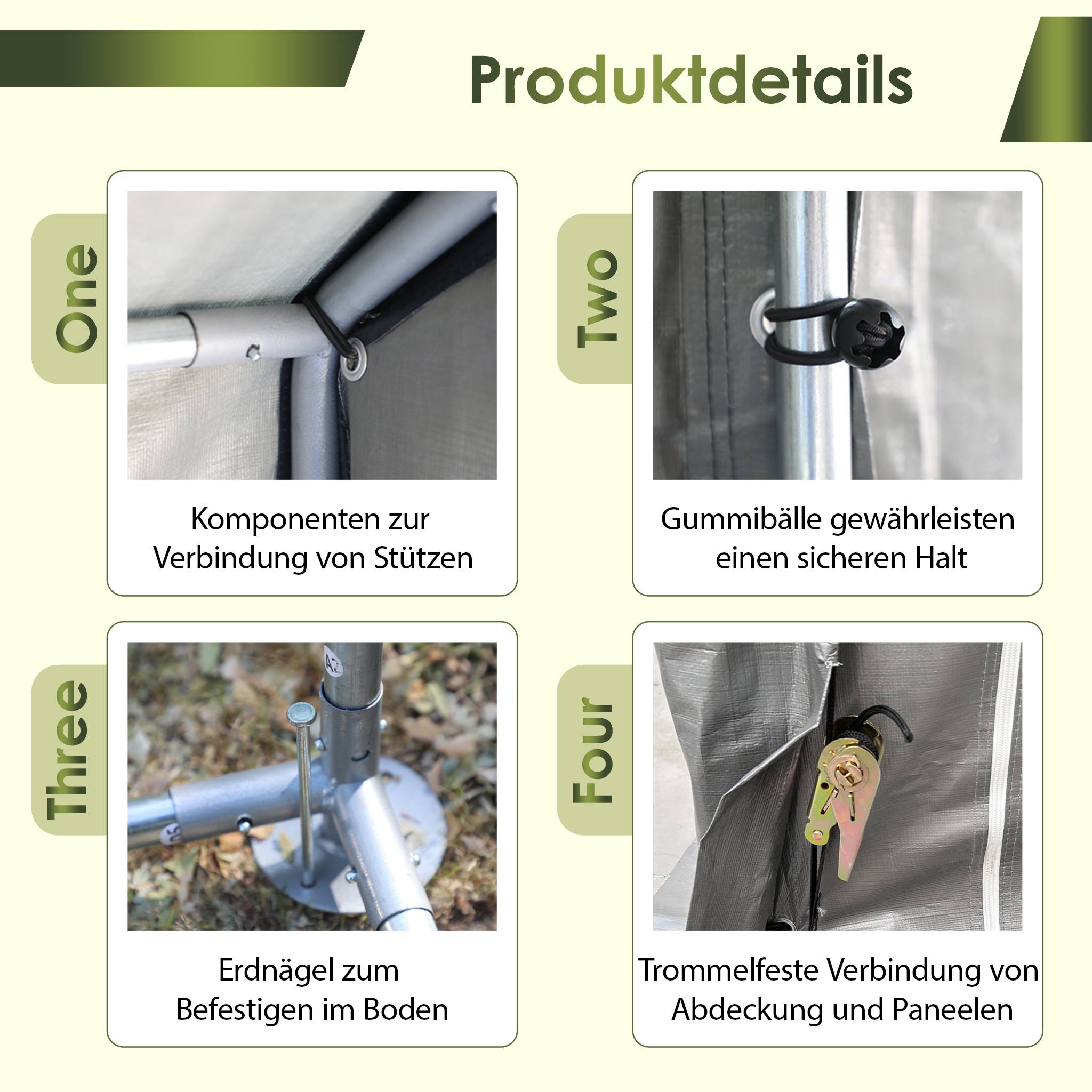 Abri de Stockage Tente Acier PE pour Vélos Outils Protection Imperméable 296x190cm Gris - ComfortXL Outdoor Living - Image 5